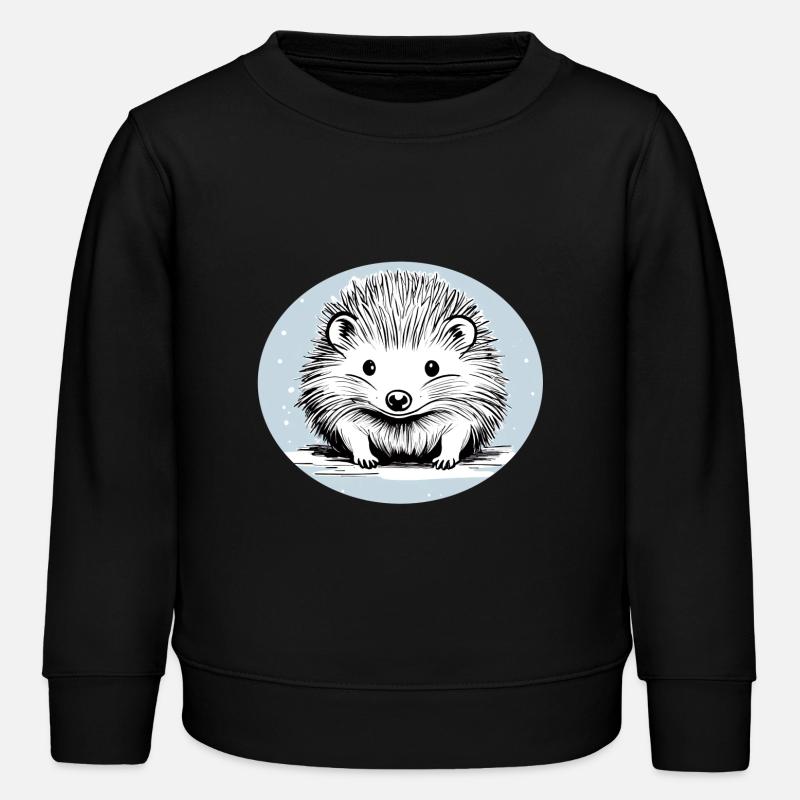 Cute Hedgehog - Kids Organic Sweatshirt by Stanley/Stella - black