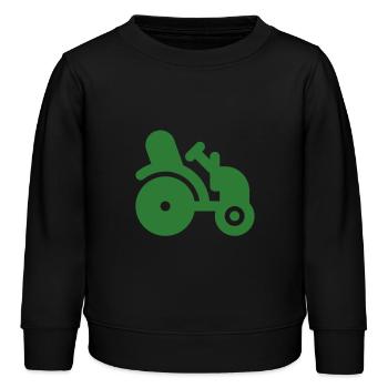 Mein Grüner Traktor - Kinder Organic Sweatshirt Mini Changer von Stanley/Stella - Schwarz - Vorne - AI Model Kid Male (0cm)