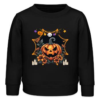 Halloween-Saison, Pupmkin - Kinder Organic Sweatshirt Mini Changer von Stanley/Stella - Schwarz - Vorne - AI Model Kid Male (0cm)