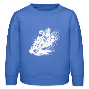 Rasanter Motocross Fahrer mit Matsch Spritzkraft - Kinder Organic Sweatshirt Mini Changer von Stanley/Stella - carolina Blue - Vorne - AI Model Kid Female (0cm)