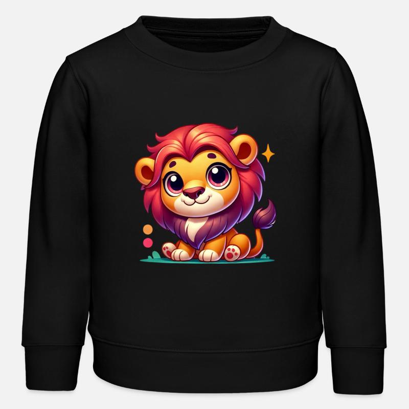 Pixar-Style Cartoon Lion - Kinder Organic Sweatshirt Mini Changer von Stanley/Stella - Schwarz
