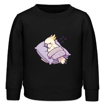 cacatoès endormi conception de dessin animé confortable - Sweat enfant bio Stanley/Stella - noir - Devant - AI Model Kid Male (0cm)