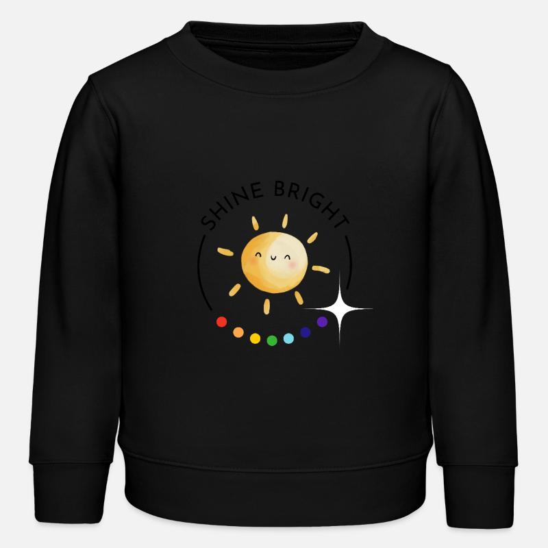 shine bright - Regenbogen und Sonne - Kinder Organic Sweatshirt Mini Changer von Stanley/Stella - Schwarz