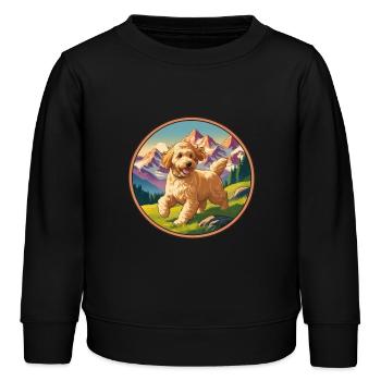 Golden Doodles Mountains Vitage - Kids Organic Sweatshirt by Stanley/Stella - black - Front - AI Model Kid Male (0cm)
