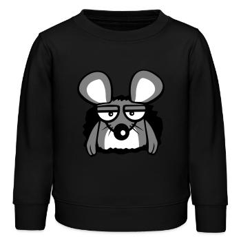 Maus Mauseloch Wand LochTraurig Müde Gelangweilt - Kinder Organic Sweatshirt Mini Changer von Stanley/Stella - Schwarz - Vorne - AI Model Kid Male (0cm)