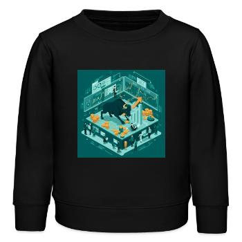 Marché boursier - Wall Street, Success Wealth, Marché haussier - Sweat enfant bio Stanley/Stella - noir - Devant - AI Model Kid Male (0cm)