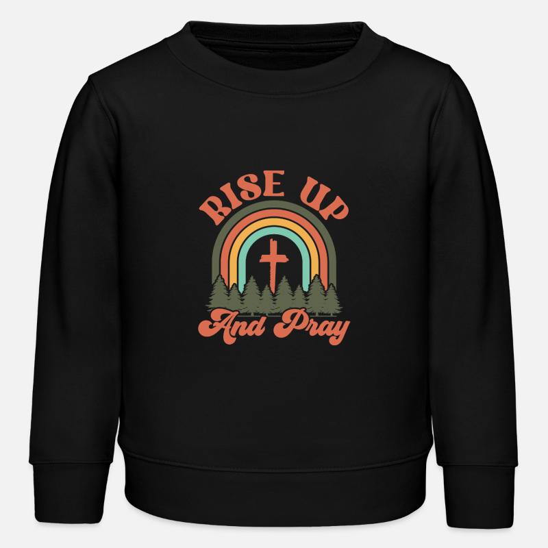 Rise up and pray - Kinder Organic Sweatshirt Mini Changer von Stanley/Stella - Schwarz