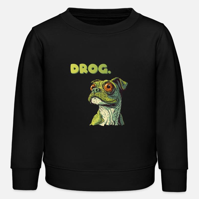 DROG Meme half dog half frog - Kids Organic Sweatshirt by Stanley/Stella - black