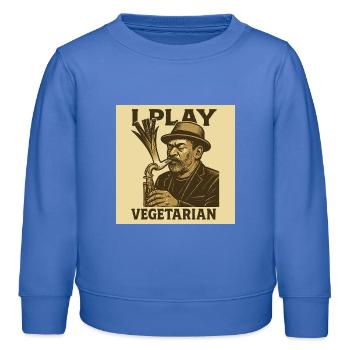 Saxophon I play vegetarian - Kinder Organic Sweatshirt Mini Changer von Stanley/Stella - carolina Blue - Vorne - AI Model Kid Female (0cm)