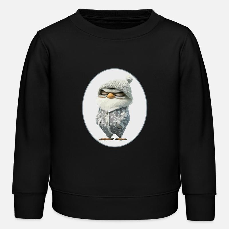 Eule - Kinder Organic Sweatshirt Mini Changer von Stanley/Stella - Schwarz