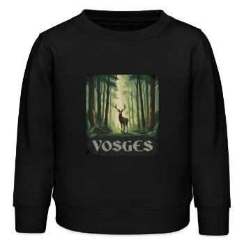 Vosges Deer Forest - Kids Organic Sweatshirt by Stanley/Stella - black - Front - AI Model Kid Male (0cm)