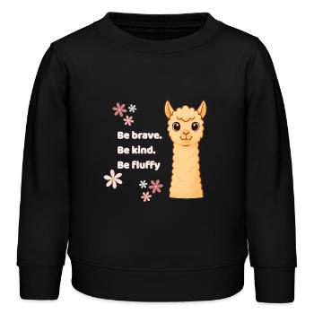 Soyez courageux – des alpagas moelleux - Sweat enfant bio Stanley/Stella - noir - Devant - AI Model Kid Male (0cm)