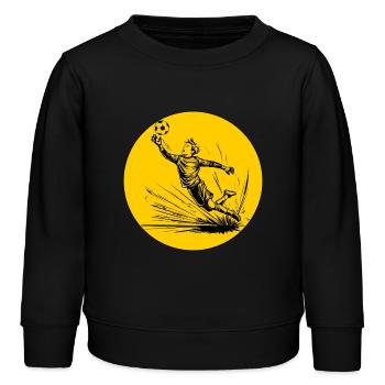 Torwart (schwarz-gelb) - Kinder Organic Sweatshirt Mini Changer von Stanley/Stella - Schwarz - Vorne - AI Model Kid Male (0cm)