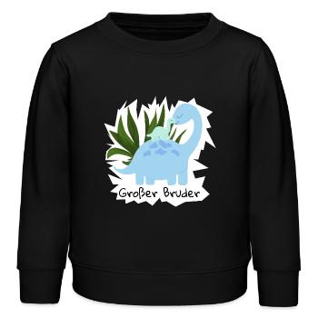 Grosser Bruder Dinosaurier - Kinder Organic Sweatshirt Mini Changer von Stanley/Stella - Schwarz - Vorne - AI Model Kid Male (0cm)