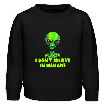 Alien brillant - Sweat enfant bio Stanley/Stella - noir - Devant - AI Model Kid Male (0cm)