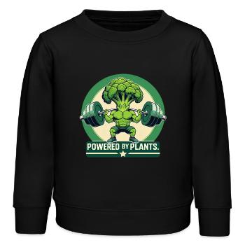 Alimenté par des protéines – Fun Fitness Brocoli - Sweat enfant bio Stanley/Stella - noir - Devant - AI Model Kid Male (0cm)