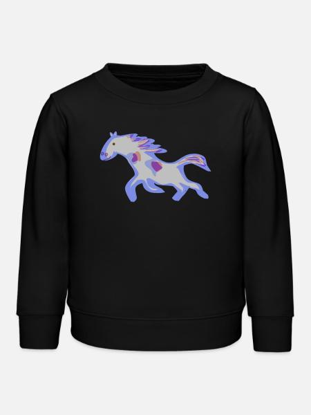 Pferd trabend Abstraktionsmalerei - Kinder Organic Sweatshirt Mini Changer von Stanley/Stella - Schwarz