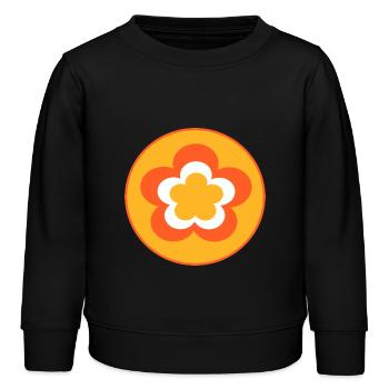 des années 70 motif de fleur - Sweat enfant bio Stanley/Stella - noir - Devant - AI Model Kid Male (0cm)