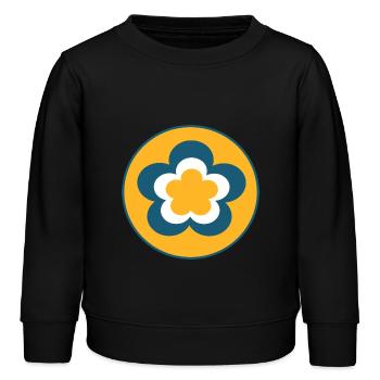 des années 70 motif de fleur - Sweat enfant bio Stanley/Stella - noir - Devant - AI Model Kid Male (0cm)