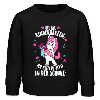 Tschüss Kindergarten Einhorn Einschulung - Kinder Organic Sweatshirt Mini Changer von Stanley/Stella - Schwarz - Vorne - AI Model Kid Male (0cm)