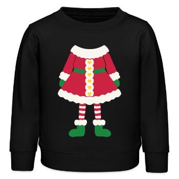 Weihnachten Elfen Kostüm Mädchen Weihnachtsoutfit - Kinder Organic Sweatshirt Mini Changer von Stanley/Stella - Schwarz - Vorne - AI Model Kid Male (0cm)