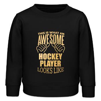 Hockey - Kinder Organic Sweatshirt Mini Changer von Stanley/Stella - Schwarz - Vorne - AI Model Kid Male (0cm)