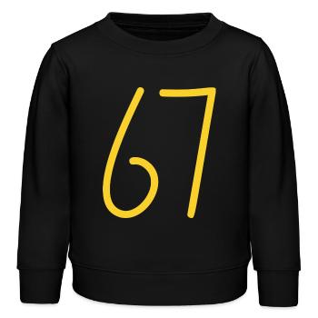 67 - Kids Organic Sweatshirt by Stanley/Stella - black - Front - AI Model Kid Male (0cm)