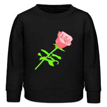 Hübsche Schöne Rose Blüte Blatt Röschen Romantisch - Kinder Organic Sweatshirt Mini Changer von Stanley/Stella - Schwarz - Vorne - AI Model Kid Male (0cm)