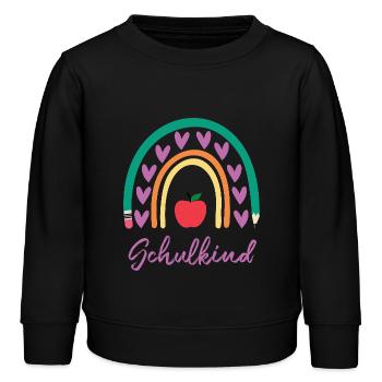 Schulkind Regenbogen Outfit Einschulung Schüler - Kinder Organic Sweatshirt Mini Changer von Stanley/Stella - Schwarz - Vorne - AI Model Kid Male (0cm)