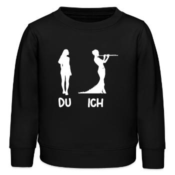 Flötist Querflöte - Kinder Organic Sweatshirt Mini Changer von Stanley/Stella - Schwarz - Vorne - AI Model Kid Male (0cm)