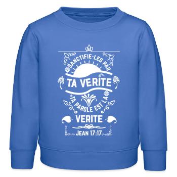 Jean 1717 BLANC - Kids Organic Sweatshirt by Stanley/Stella - carolina blue - Front - AI Model Kid Female (0cm)