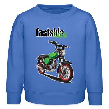 S51 (grün) // Illustration - Kinder Organic Sweatshirt Mini Changer von Stanley/Stella - carolina Blue - Vorne - AI Model Kid Female (0cm)