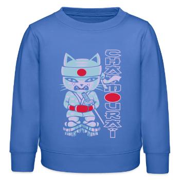 Chat mouraï flex - Sweat enfant bio Stanley/Stella - carolina blue - Devant - AI Model Kid Female (0cm)