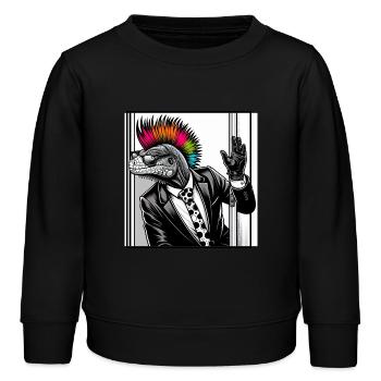 T-shirt Lézard Costume Reptile Stylé Swag - Sweat enfant bio Stanley/Stella - noir - Devant - AI Model Kid Male (0cm)