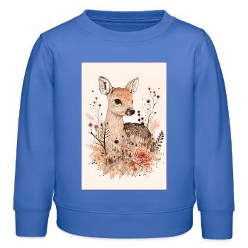 Chevreuil - Sweat enfant bio Stanley/Stella - carolina blue - Devant - AI Model Kid Female (0cm)