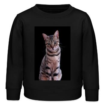 Chat chat chaton doux - Sweat enfant bio Stanley/Stella - noir - Devant - AI Model Kid Male (0cm)