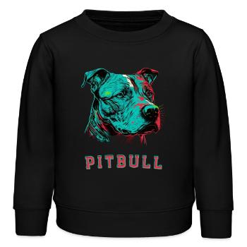 Pitbull - Kinder Organic Sweatshirt Mini Changer von Stanley/Stella - Schwarz - Vorne - AI Model Kid Male (0cm)