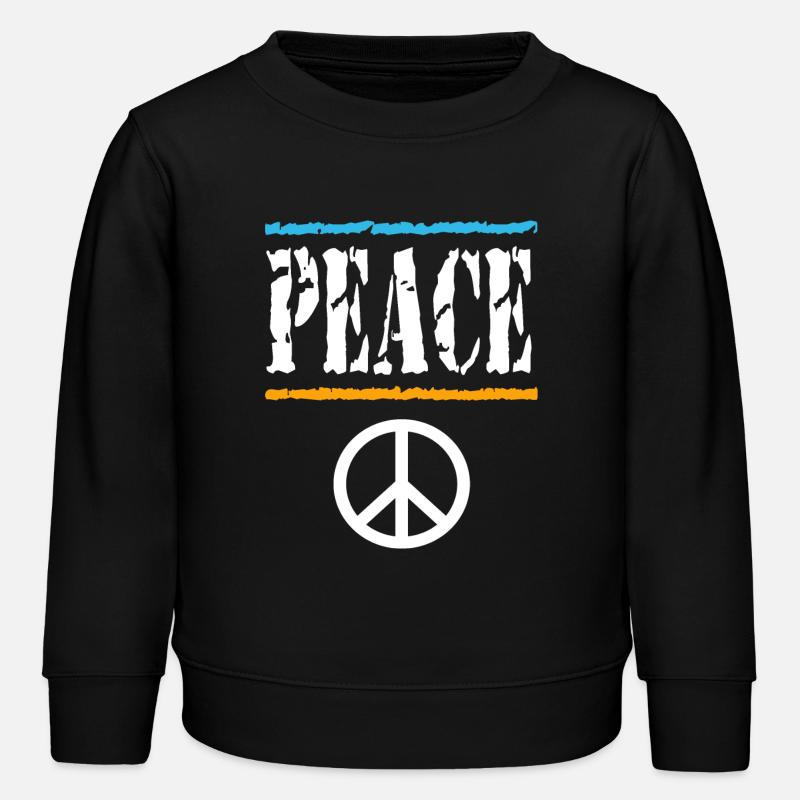 Retro Peace Vibes Tee - Kids Organic Sweatshirt by Stanley/Stella - black