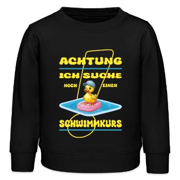 Non-swimmer duck - Kids Organic Sweatshirt by Stanley/Stella - black - Front - AI Model Kid Male (0cm)