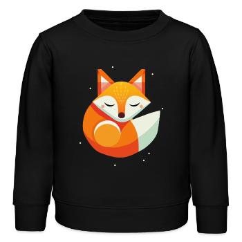 Fuchs schläft -modernes Tiermotiv in warmen Farben - Kinder Organic Sweatshirt Mini Changer von Stanley/Stella - Schwarz - Vorne - AI Model Kid Male (0cm)