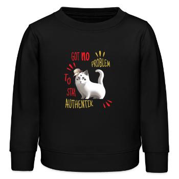 Got no Problem to stay authentik - Kids Organic Sweatshirt by Stanley/Stella - black - Front - AI Model Kid Male (0cm)
