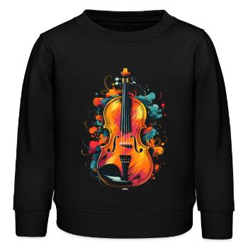 Violine - Kinder Organic Sweatshirt Mini Changer von Stanley/Stella - Schwarz - Vorne - AI Model Kid Male (0cm)
