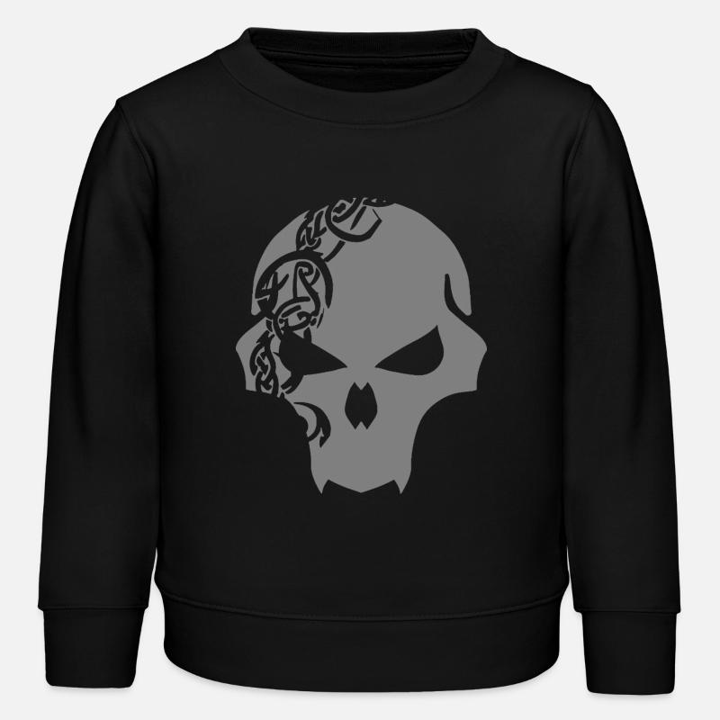 Crâne gothique avec tribu celtique - Sweat enfant bio Stanley/Stella - noir