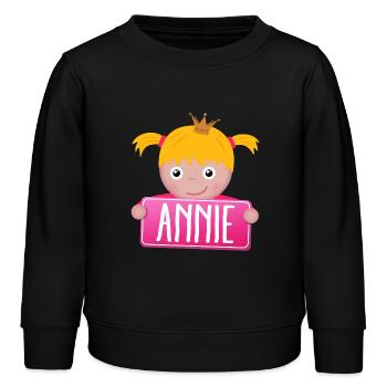 Kleine Prinzessin Annie - Kinder Organic Sweatshirt Mini Changer von Stanley/Stella - Schwarz - Vorne - AI Model Kid Male (0cm)