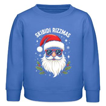 Skibidi Rizzmas Weihnachtsmann mit Sonnenbrille - Kinder Organic Sweatshirt Mini Changer von Stanley/Stella - carolina Blue - Vorne - AI Model Kid Female (0cm)