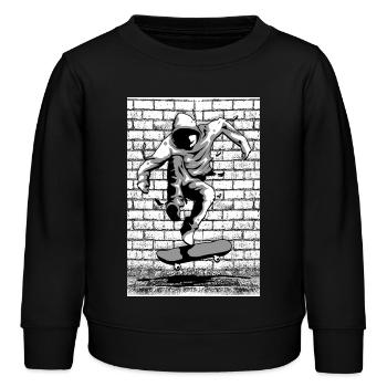 Skateboard | Skate | Skater Poster | Sk8 - Kids Organic Sweatshirt by Stanley/Stella - black - Front - AI Model Kid Male (0cm)
