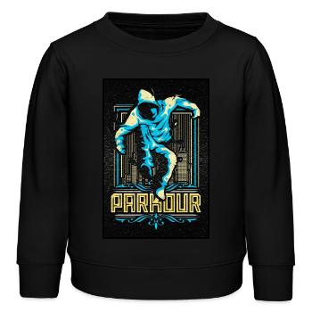 Parkour & Freerunning Poster - Parcour Lifestyle - Kinder Organic Sweatshirt Mini Changer von Stanley/Stella - Schwarz - Vorne - AI Model Kid Male (0cm)
