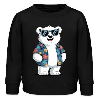 Lustiger Sommer Eisbär - Kinder Organic Sweatshirt Mini Changer von Stanley/Stella - Schwarz - Vorne - AI Model Kid Male (0cm)