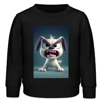 Grumpy Cartoon Dog Rage Mode - Kids Organic Sweatshirt by Stanley/Stella - black - Front - AI Model Kid Male (0cm)