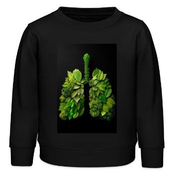 Green Lungs of Nature - Kids Organic Sweatshirt by Stanley/Stella - black - Front - AI Model Kid Male (0cm)